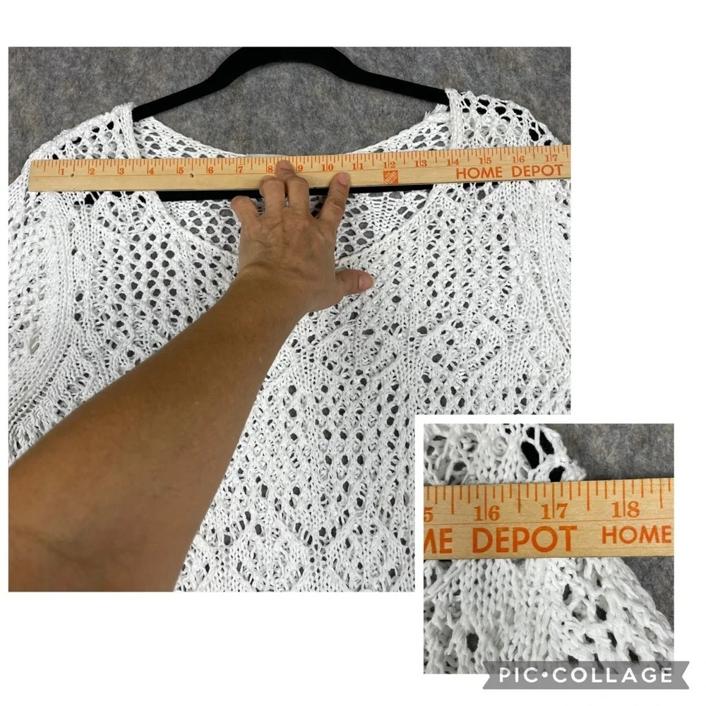 Coldwater Creek Open Knit Feminine Boho Casual Every Day Tunic Top - Sz L/14